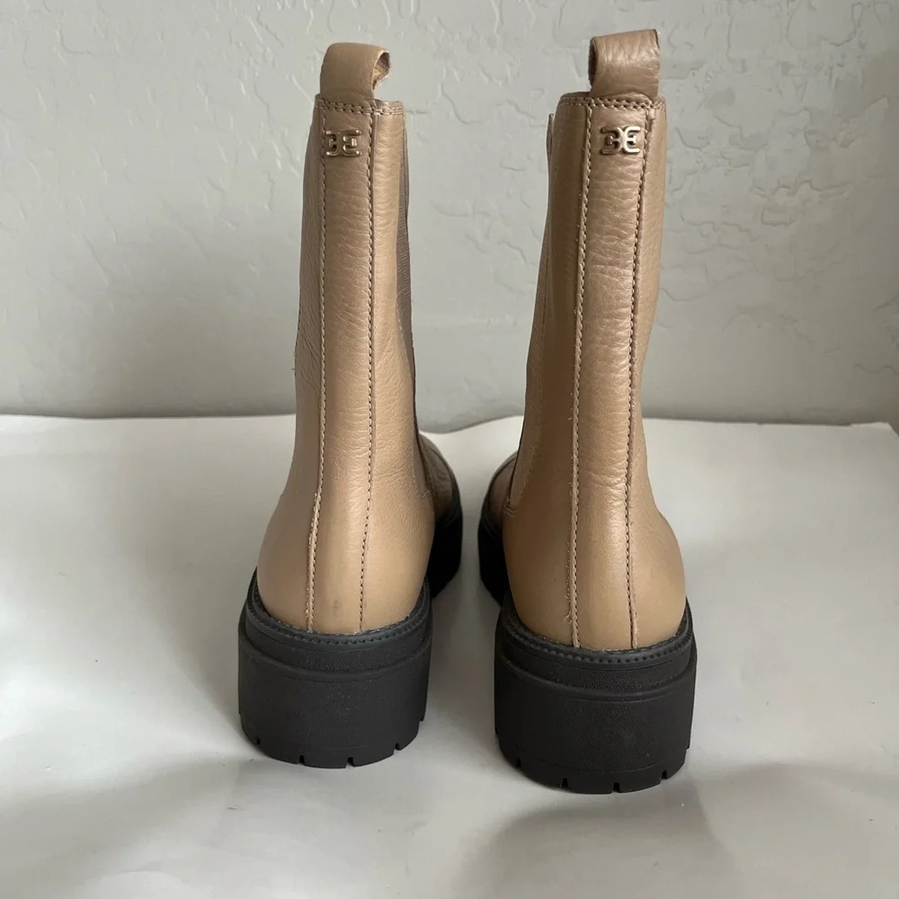 Sam Edelman Wellington Lug Sole Leather Chelsea Boots Tan 7.5 - Picture 5 of 8